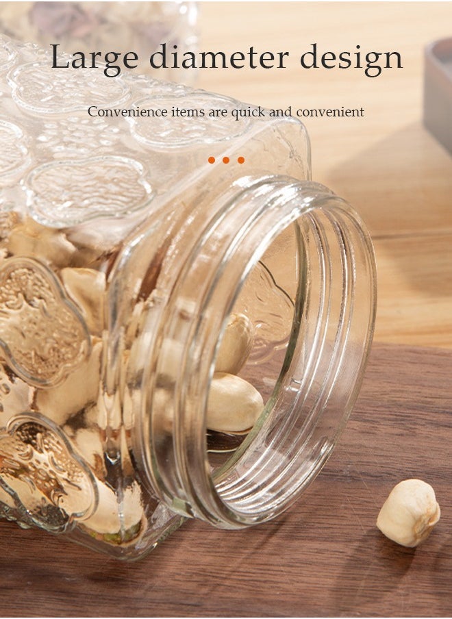 DUNISO 8 Pcs Sealed Glass Jar Set,Square Airtight Food Storage Jars，Clear Kitchen Spice Jar，With Sealing Lid，Leak Proof，Stackable，For Sugar, Tea, Coffee Bean, Pasta, Oat  - Image 4