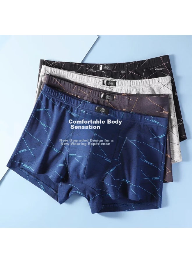 LANG SHA Langsha Men's Underwear, 5a Grade Antibacterial Cotton, Comfortable Boxer Briefs, Mid-rise Shorts, Breathable, 4-pack - Image 4