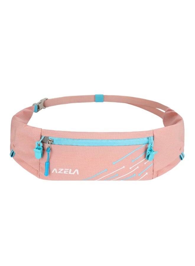 AZELA Water-Repellent Running Waist Pack - Lightweight, Reflective & Adjustable for Sports/Marathon Pink - Image 1