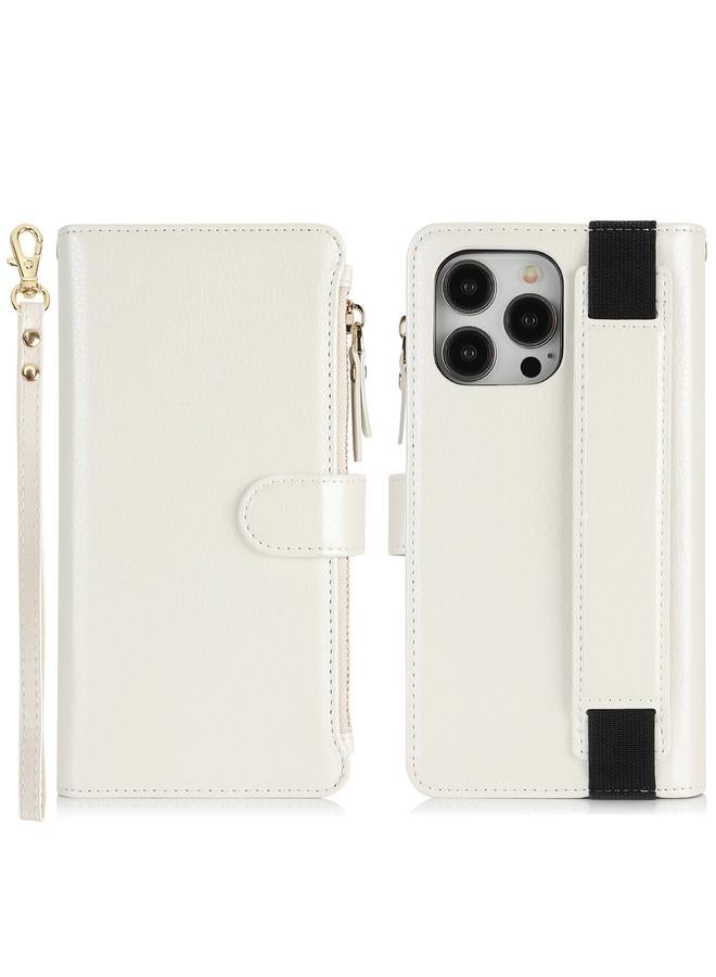 Zaboon Case For iPhone 13 Pro Max Wristband Holder Zipper Purse RFID Leather Phone Case - Image 2