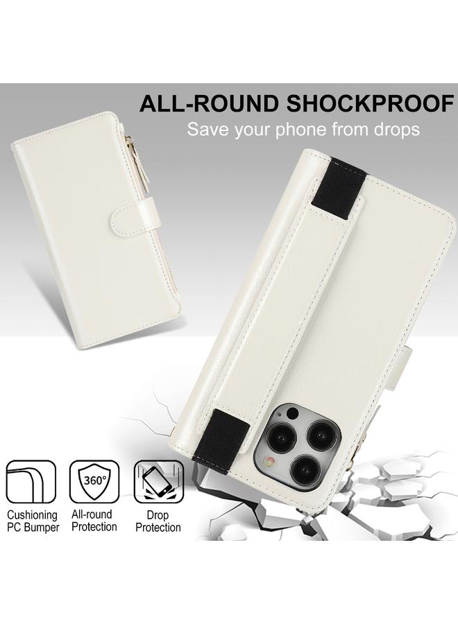 Zaboon Case For iPhone 13 Pro Max Wristband Holder Zipper Purse RFID Leather Phone Case - Image 5