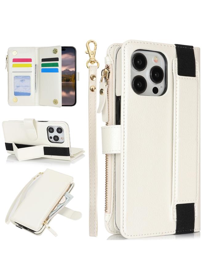 Zaboon Case For iPhone 13 Pro Max Wristband Holder Zipper Purse RFID Leather Phone Case - Image 1