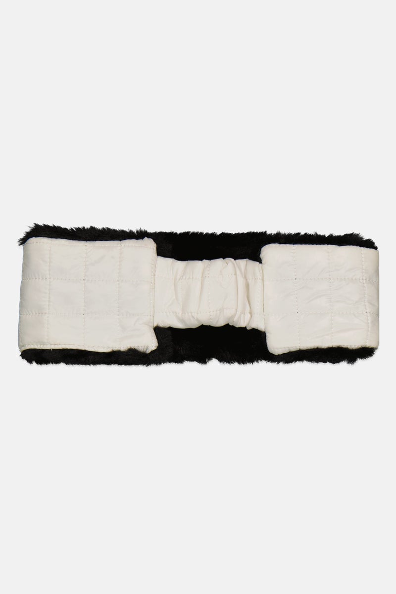 Body Glove Shiny Quilted Fur Lined Headband, White  - Image 2