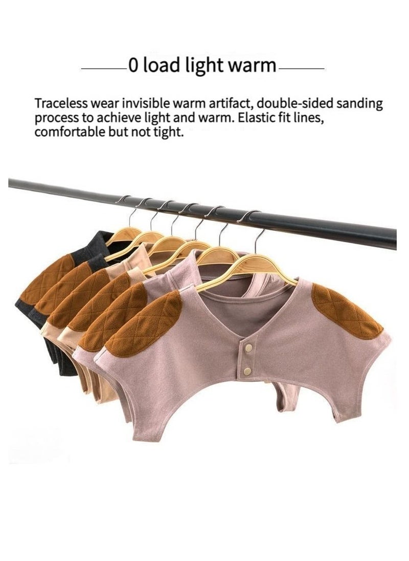 M MIAOYAN M MIAOYAN German velvet shoulder pad fixed belt warm shoulder pad summer thin section women's shoulder cervical cotton waistcoat  - Image 3