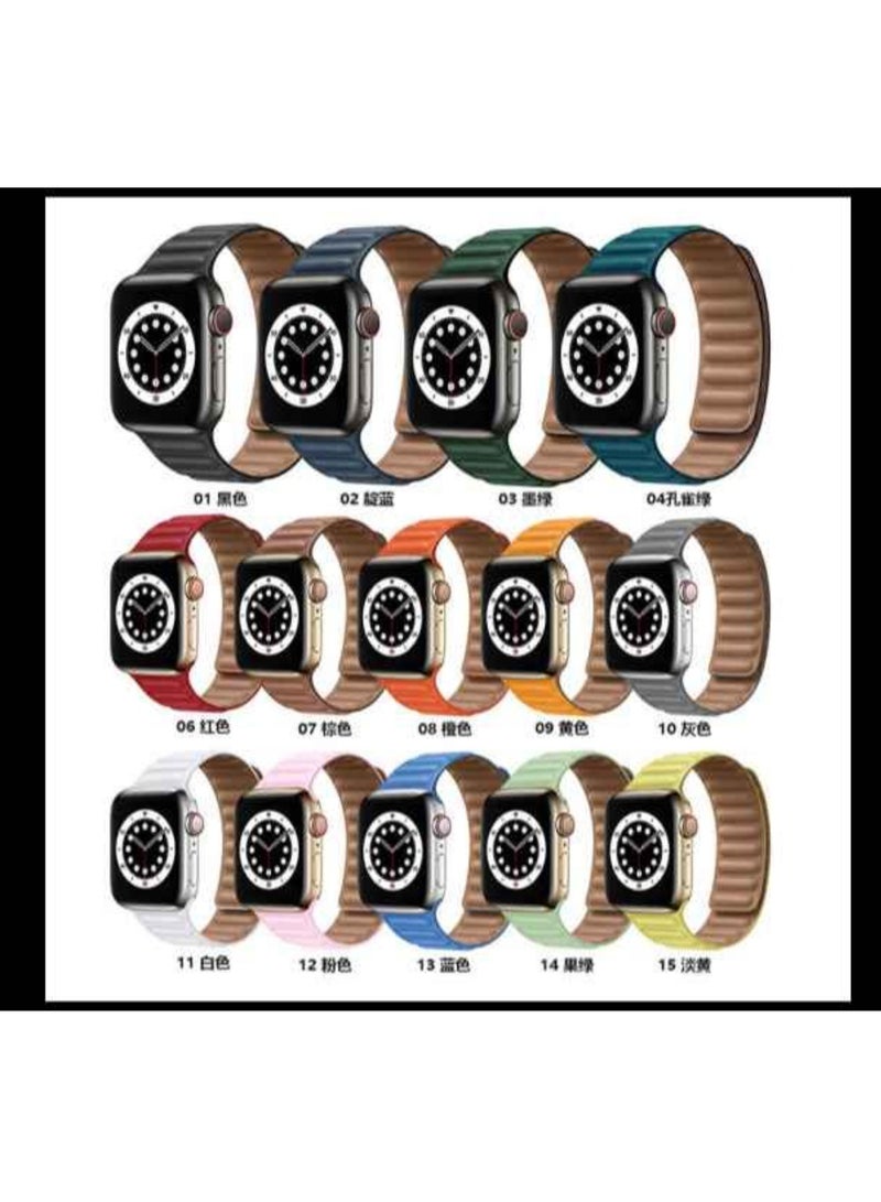 إلترازون Premium Leather Adjustable Magnetic  Replacement Wrist Strap For Apple Watch SE/6/5/4 42/44mm - Image 3