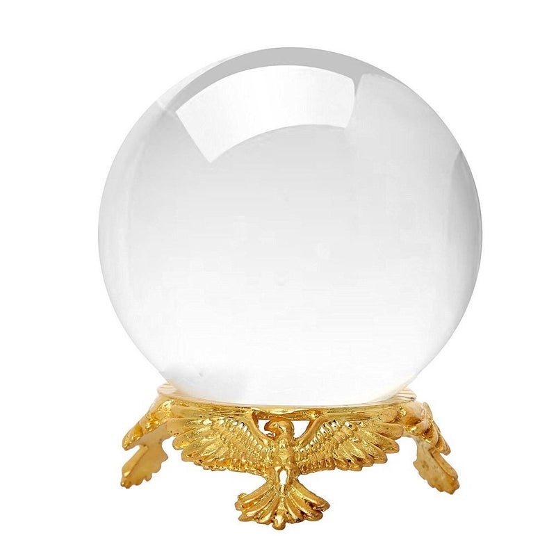 Amlong Crystal Amlong Crystal Small Clear Crystal Ball with 50mm 2 inch Diameter with Gold Eagle Stand 