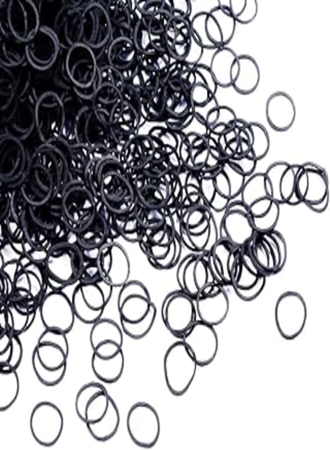 black Elastic Hair Bands，BEBEEPOO 100pcs Mini Hair Rubber Bands with a Box, Soft Hair Elastics Ties Bands - STRONG - REUSEABLE (100pcs black)