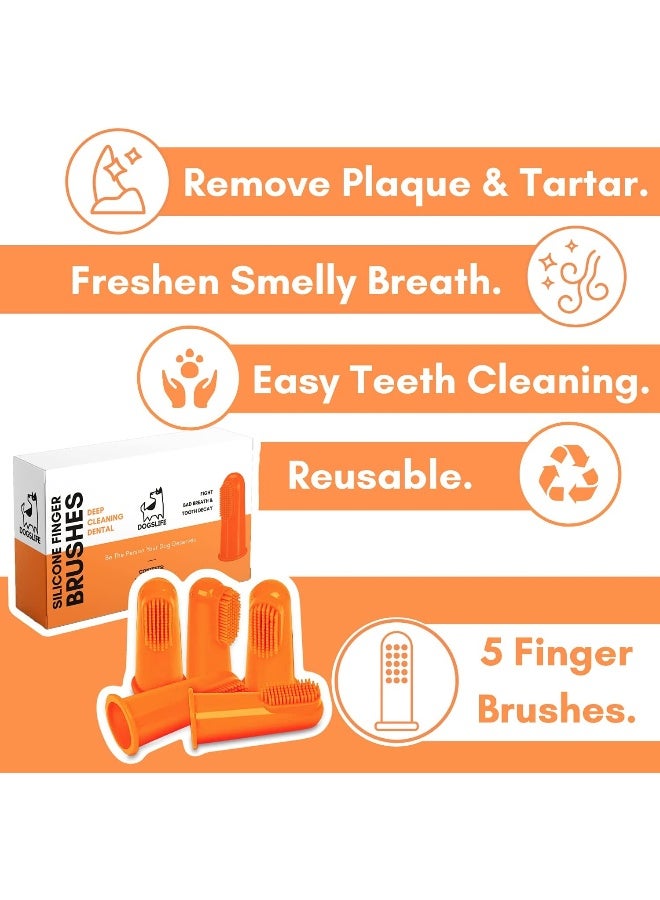 DogsLife Silicone Finger Dental Brushes Dog 5pcs - Image 2