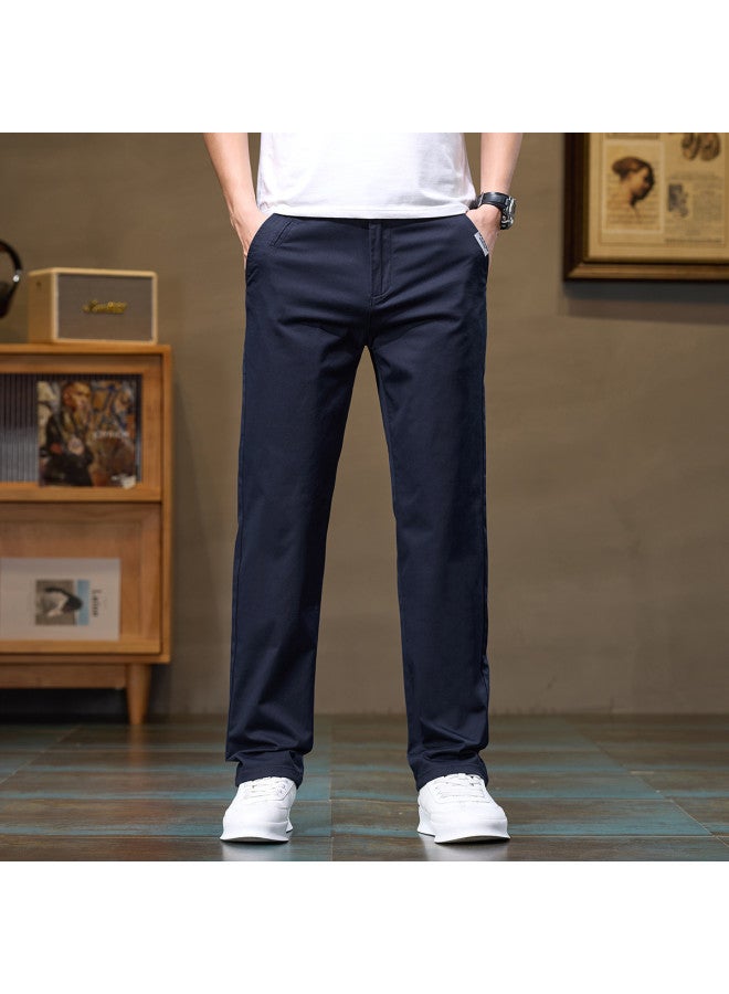 Fapai Soft, Stretchy, And Easy To Care For] Men's Lightweight Casual Pants With Slight Stretch, Solid Color, Versatile Mid-rise, Simple Youth Straight-leg Long Pants - Image 5