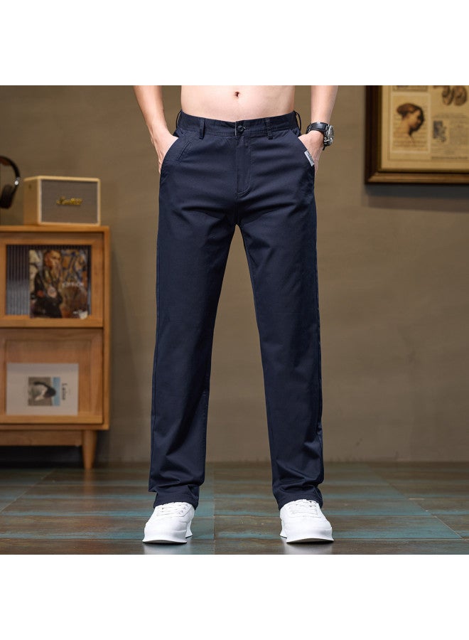 Fapai Soft, Stretchy, And Easy To Care For] Men's Lightweight Casual Pants With Slight Stretch, Solid Color, Versatile Mid-rise, Simple Youth Straight-leg Long Pants - Image 3