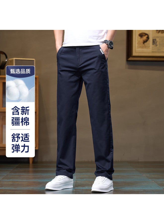 Fapai Soft, Stretchy, And Easy To Care For] Men's Lightweight Casual Pants With Slight Stretch, Solid Color, Versatile Mid-rise, Simple Youth Straight-leg Long Pants - Image 2