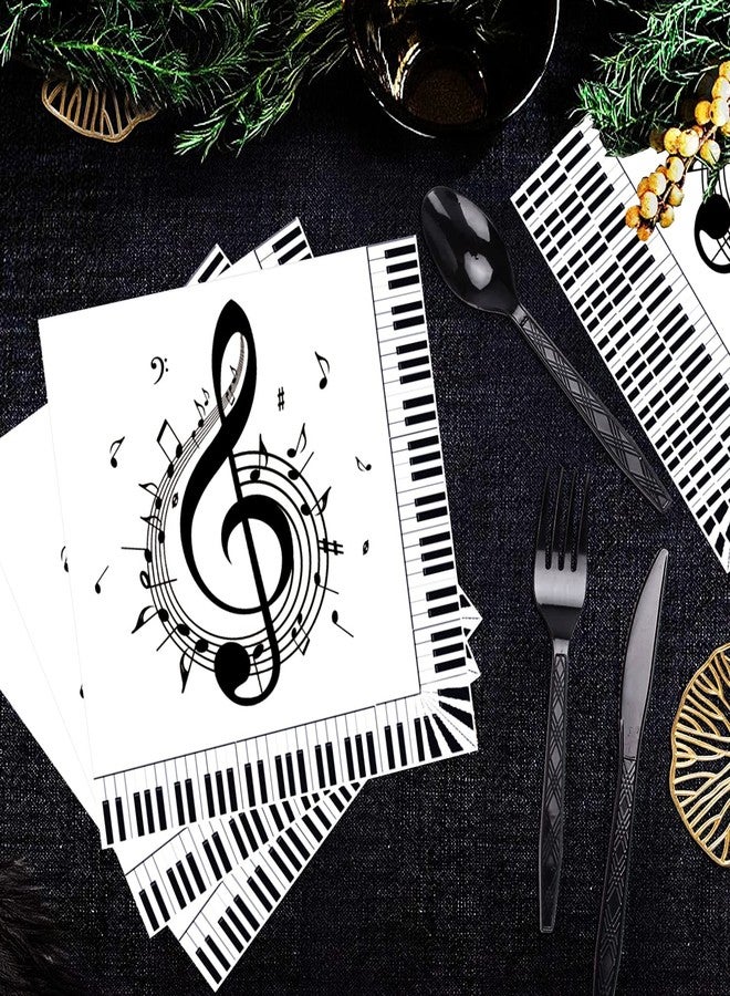HSPAIDYP Musical Notes Party Supplie 150Pcs,Music Party Tableware Set Include 9"& 7"Music Notes Plates and Napkins Knives Forks Spoons for Music Themed Karaoke Music Birthday Party Decorations Serve 25 Guests - Image 5