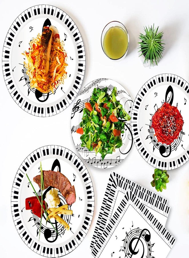 HSPAIDYP Musical Notes Party Supplie 150Pcs,Music Party Tableware Set Include 9"& 7"Music Notes Plates and Napkins Knives Forks Spoons for Music Themed Karaoke Music Birthday Party Decorations Serve 25 Guests - Image 4