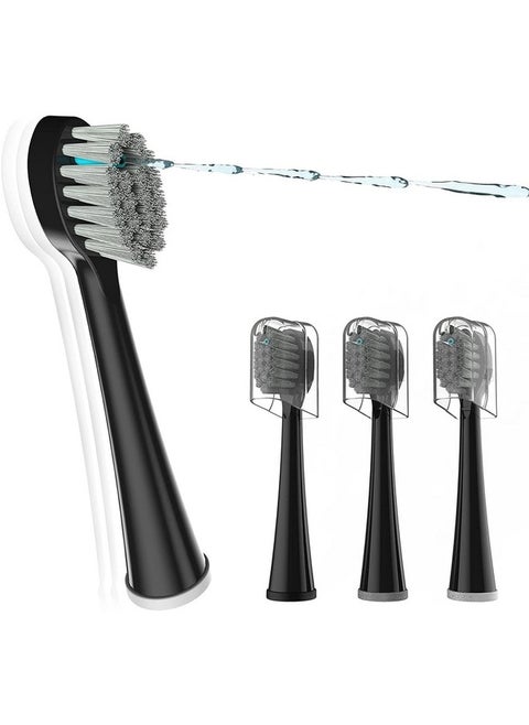 Replacement Brush Heads For 𝗪𝗮𝘁𝗲𝗿𝗽𝗶𝗸 𝐒𝐨𝐧𝐢𝐜𝐅𝐮𝐬𝐢𝐨𝐧 2.0 Flossing Toothbrush With Cover Compact 3 Count Black Soft Bristles