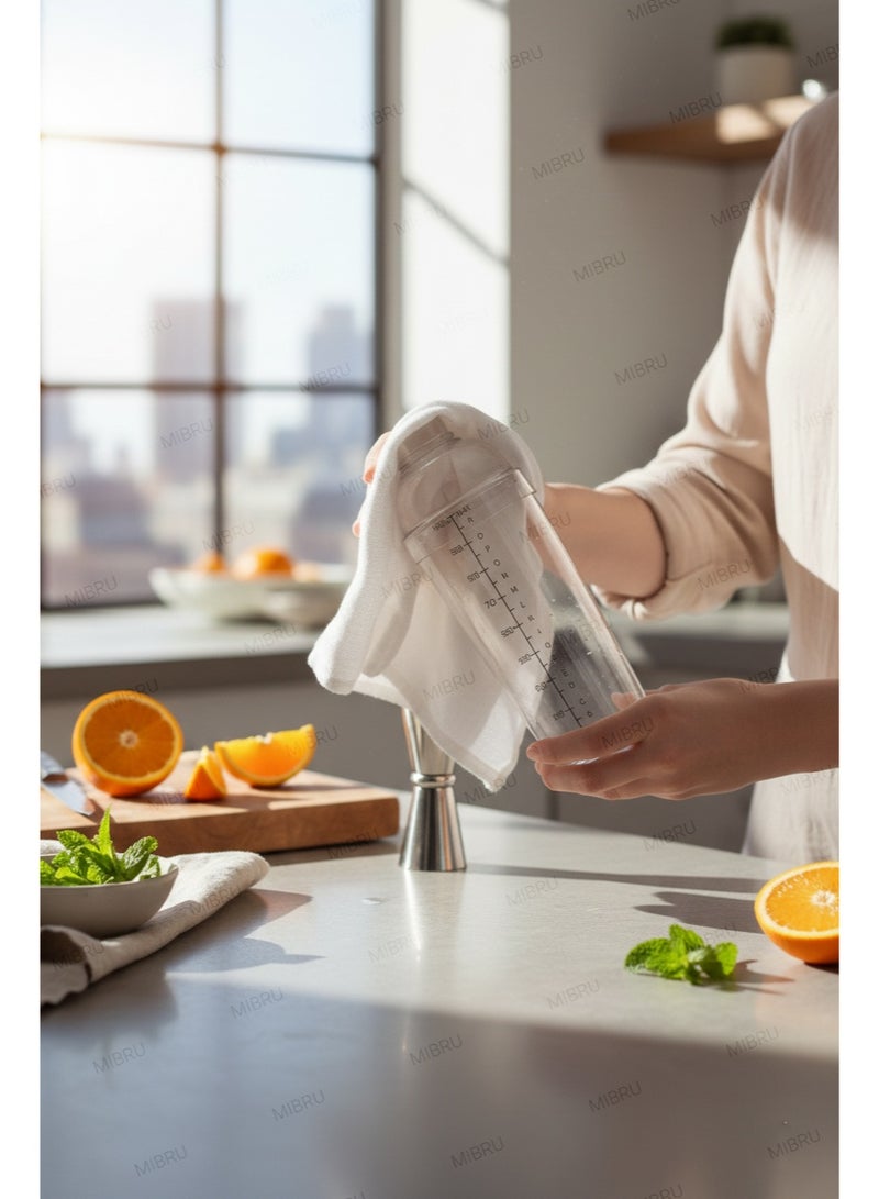 MIBRU Coffee Transparent Shaker 1000ML with Built In Strainer Drink Mixer with Scale Thickened Hand Shaker Cup Professional Mixing Tool - Image 3