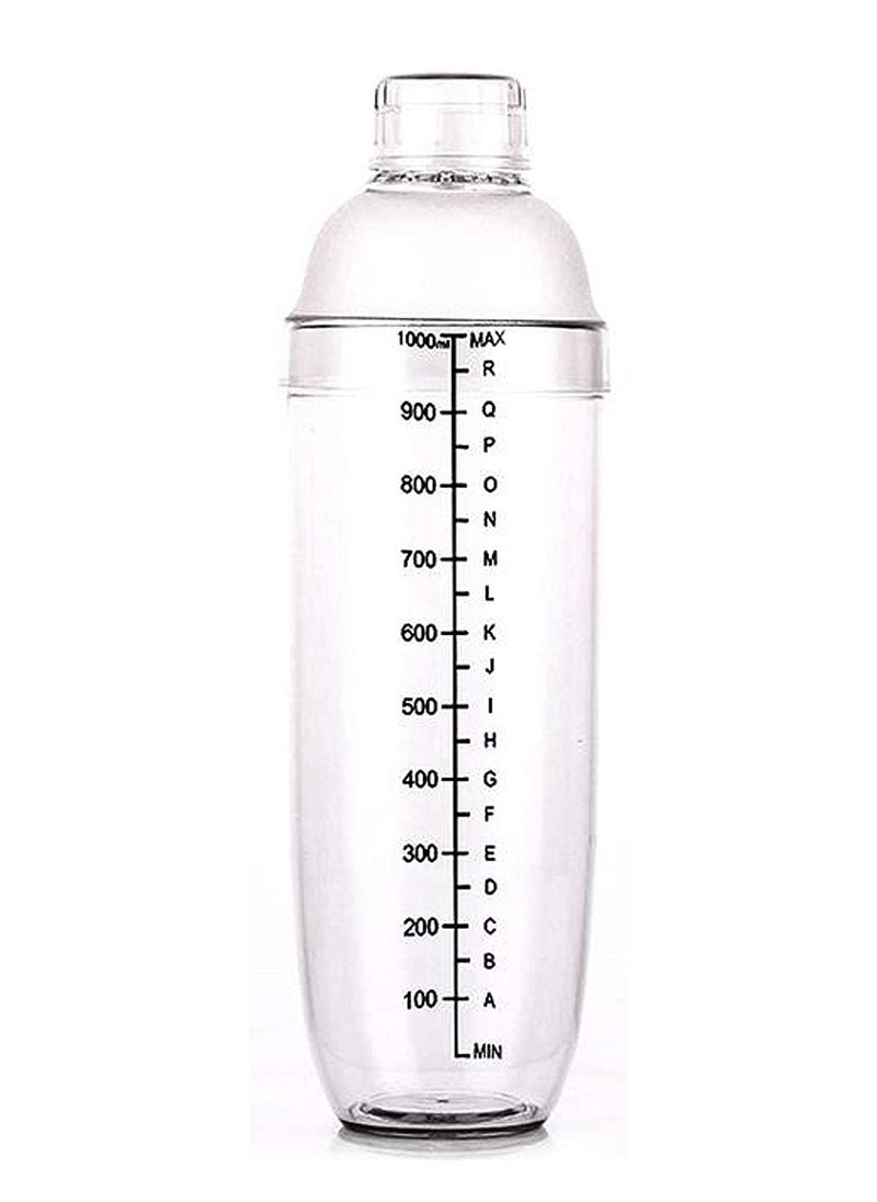 MIBRU - Coffee Transparent Shaker 1000ML with Built In Strainer Drink Mixer with Scale Thickened Hand Shaker Cup Professional Mixing Tool - Image 1