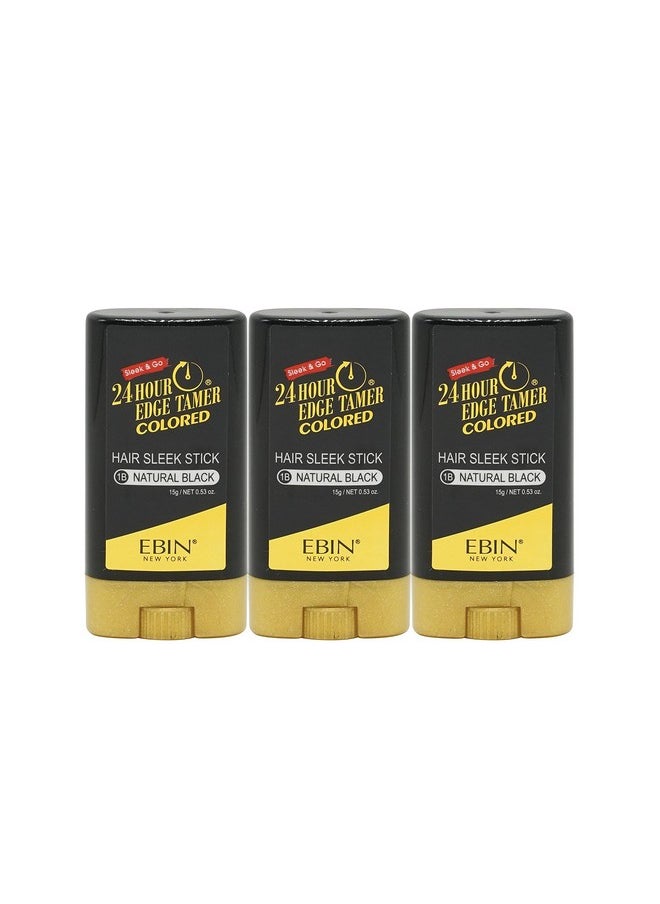 EBIN NEW YORK Bin New York 24 Hour Colored Sleek Stick_Natural Black 3Pack ; Sleek & Go No Flacking No Build Up And White Residue  - Image 1