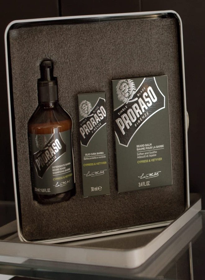Proraso Beard Care Kit Gift Set for Men with Beard Wash, Oil, and Balm, Cypress and Vetyver - Image 4