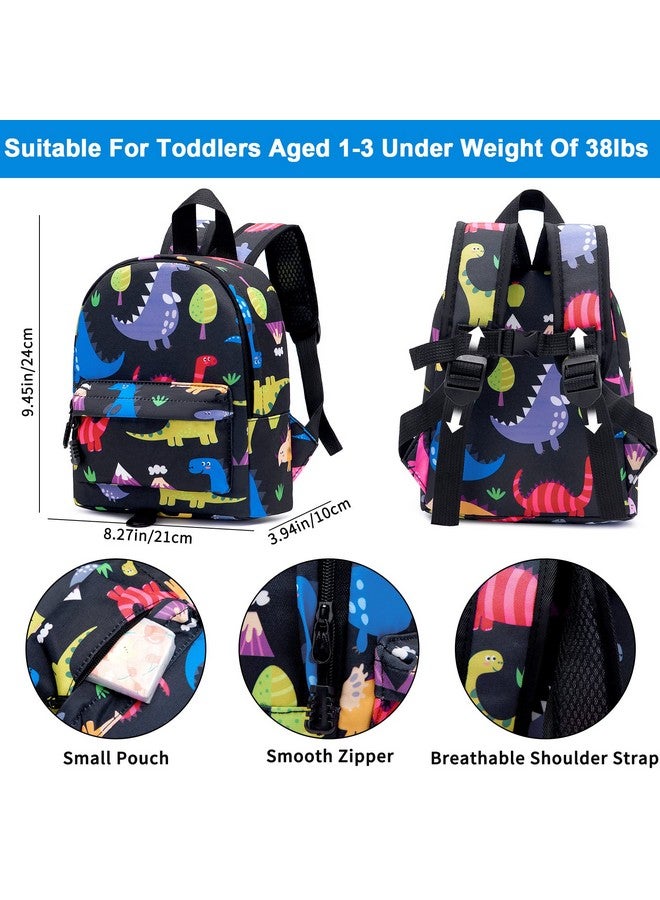 accmor Accmor Toddler Harness Backpack Leash, Baby Dinosaur Backpacks with Anti Lost Wrist Link, Cute Mini Child Backpack Wristband Tether Strap and Protection Leashes for Baby Boys (Black)  - Image 2