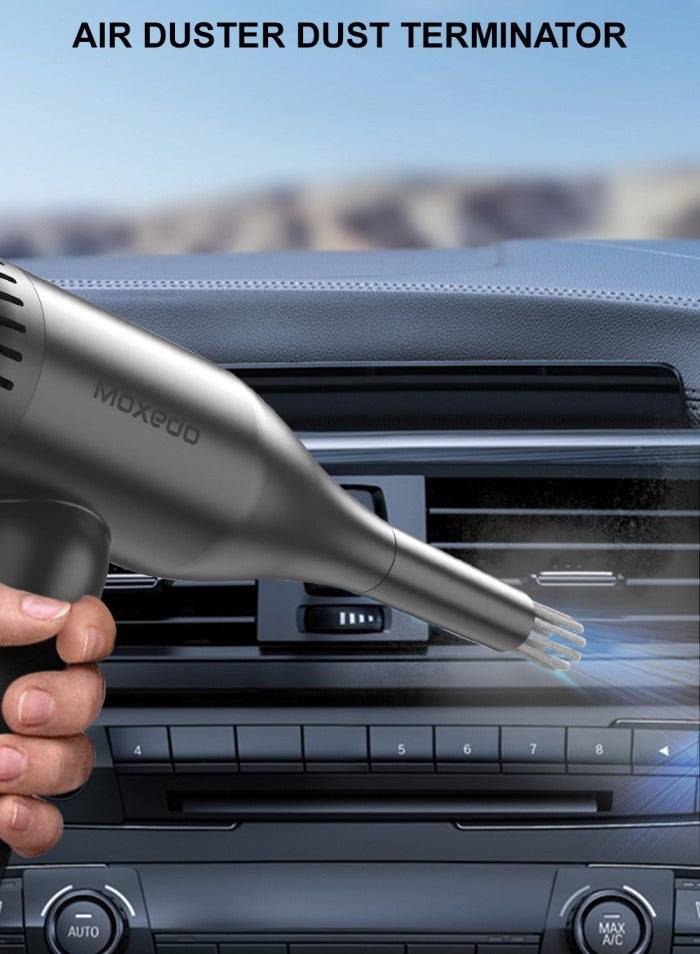 Moxedo 2 in 1 Turbo Air Duster and Vacuum Cleaner with 8000PA Suction Power 130000RPM 4 Level Gear Speed Portable Cordless Compressed Blower Cleaning Tool for Electronics Cars and More - Image 2