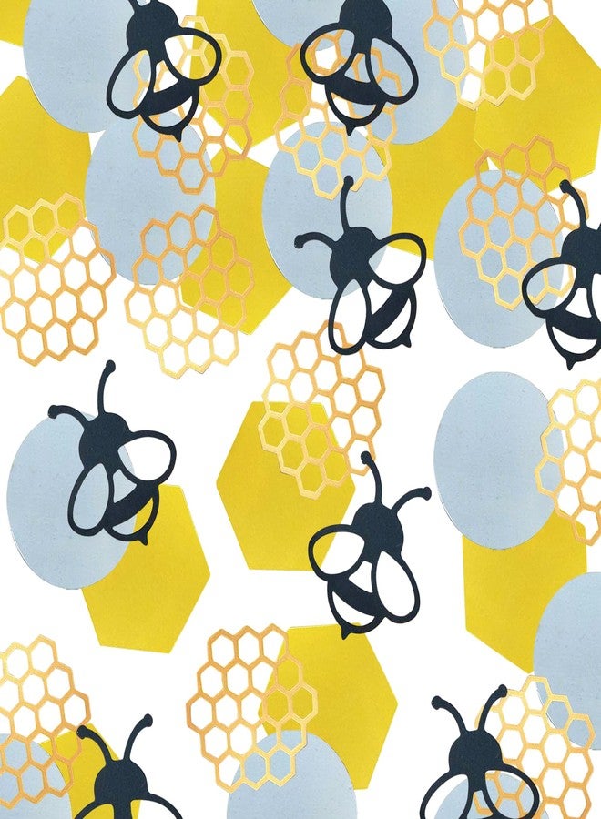 Ysqool Bee Confetti Decorations,100 Count Black and Yellow Honeycomb Circle Confetti Table Decor for Bee Themed Parties,Baby Shower, Gender Reveal, Birthday Party Supplies - Image 1