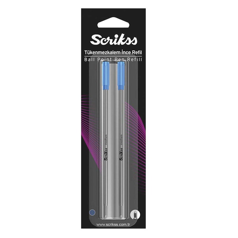 Scrikss ballpoint pen refill 2 pieces blue Model 70212 - Image 1