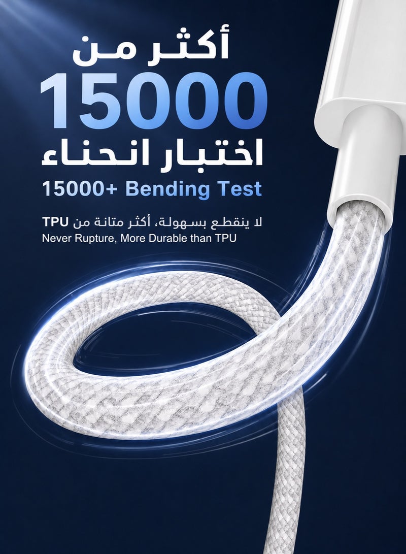 ORYXA 60W USB C to USB C Cable 2M Nylon Braided Type C to C Fast Charging Cord PD Power Delivery for Samsung Galaxy iPhone 15 MacBook iPad Xiaomi Huawei - Image 4