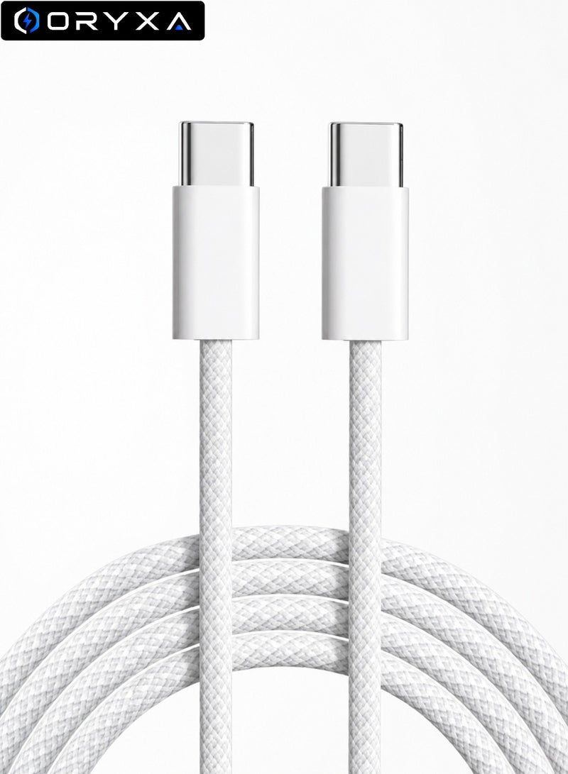 ORYXA 60W USB C to USB C Cable 2M Nylon Braided Type C to C Fast Charging Cord PD Power Delivery for Samsung Galaxy iPhone 15 MacBook iPad Xiaomi Huawei - Image 1
