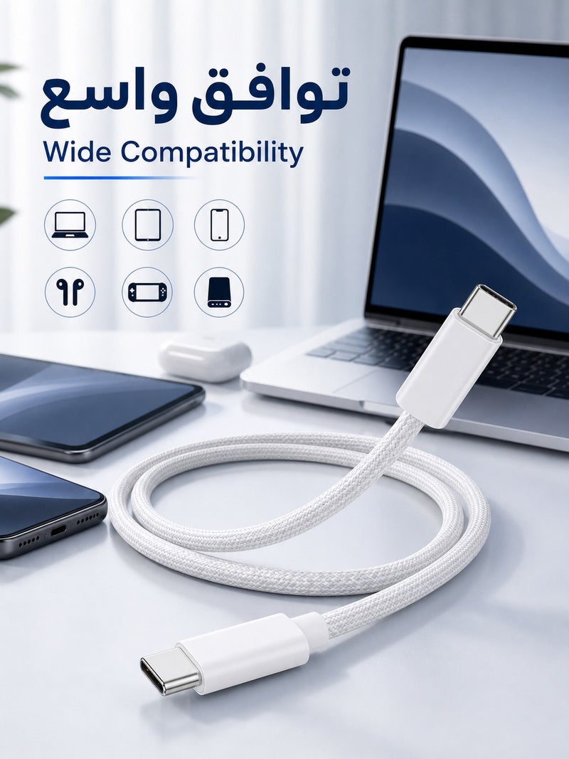 ORYXA 60W USB C to USB C Charging Cable 2M Nylon Braided Type C to C Fast iphone Charging Cord PD Power Delivery for Samsung Galaxy iPhone 15 MacBook iPad Xiaomi Huawei - Image 3
