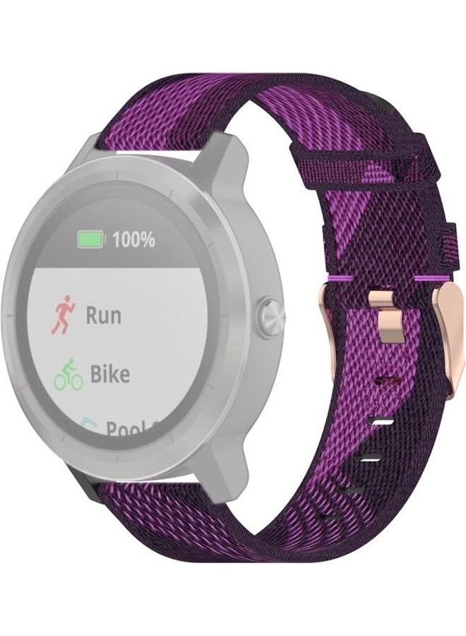 20mm Stripe Weave Nylon Wrist Strap Watch Band For Garmin Venu, Vivomove 3, Vivoactive Forerunner 245 / 645(Purple) Purple - Image 1
