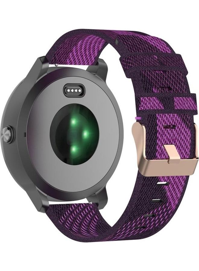 20mm Stripe Weave Nylon Wrist Strap Watch Band For Garmin Venu, Vivomove 3, Vivoactive Forerunner 245 / 645(Purple) Purple - Image 4