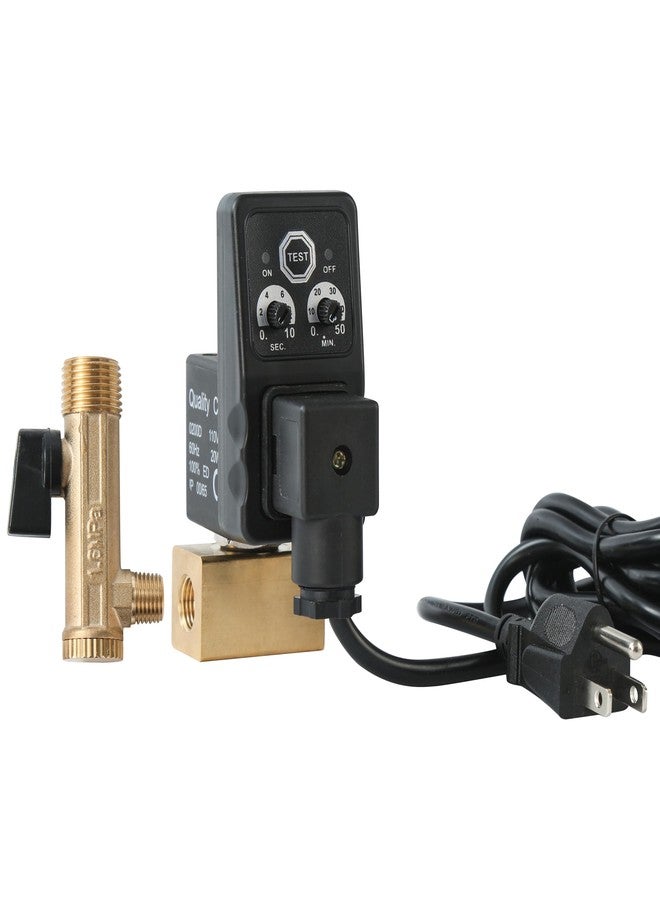 SUNROAD Automatic Electronic Tank Drain Kit, 1/4" NPT Timer Operated Compressor Air Drain Valves with 1/4" flexible Braided Steel Tube and Ball Valve Strainer 1/2" x 1/4" MNPT - Image 2