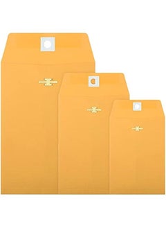 Arabest 100 Pieces 3 Sizes Clasp Envelopes Kraft Paper Catalog Clasp Envelope with Clasp Closure for Filing, Storing, Privacy Ensuring or Mailing Documents (10 x 13 Inch, 9 x 12 Inch, 6 x 9 Inch)  - Image 1