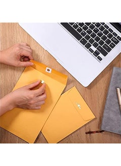 Arabest 100 Pieces 3 Sizes Clasp Envelopes Kraft Paper Catalog Clasp Envelope with Clasp Closure for Filing, Storing, Privacy Ensuring or Mailing Documents (10 x 13 Inch, 9 x 12 Inch, 6 x 9 Inch)  - Image 5
