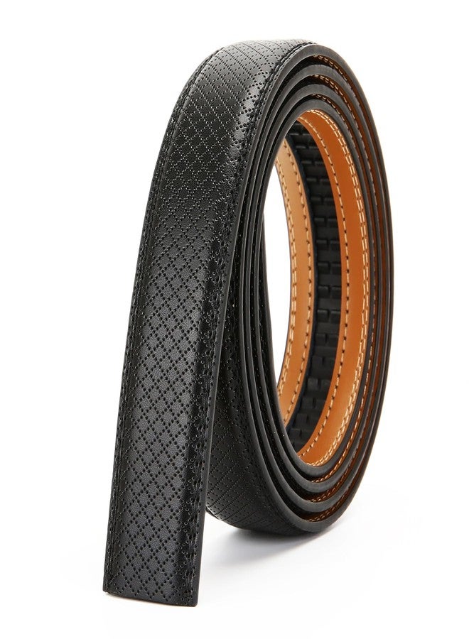 Nelbons Men's Leather Ratchet Belt ly 30mm 1 1/8",Leather Belt without Buckle,replacement belt… (C-black, UP TO Waist:44'') - Image 2