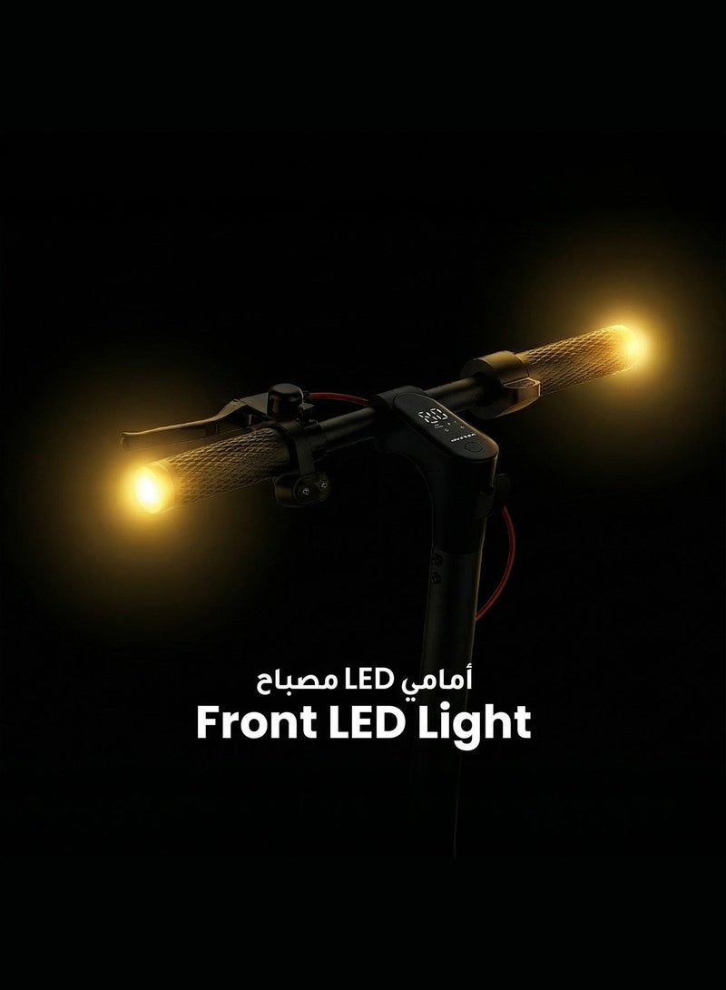 بورودو سكوتر كهربائي قابل للطي من دريف، مزود بعجلات مقاومة للصدمات، ومحرك بقوة 500 واط، ومقاوم للماء بمعيار IPX5، وسرعة قصوى 30 كم/ساعة، وحمولة قصوى 120 كجم، ومسافة قصوى 28 كم، سكوتر كهربائي للبالغين - أسود - Image 5