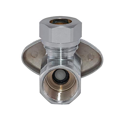 Eastman Multi-Turn Angle Stop Valve, 1/2 Inch FIP x 1/2 Inch Slip Joint Connection, Chrome Plated, 04328LF - Image 3
