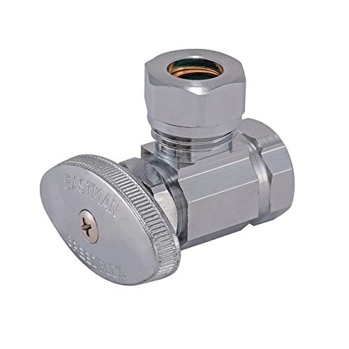 Eastman Multi-Turn Angle Stop Valve, 1/2 Inch FIP x 1/2 Inch Slip Joint Connection, Chrome Plated, 04328LF - Image 1