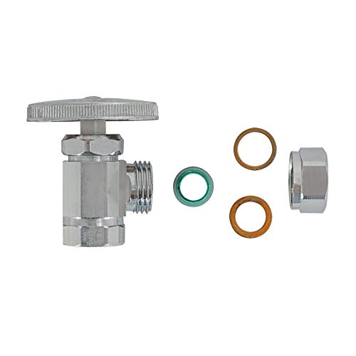 Eastman Multi-Turn Angle Stop Valve, 1/2 Inch FIP x 1/2 Inch Slip Joint Connection, Chrome Plated, 04328LF - Image 4