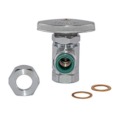 Eastman Multi-Turn Angle Stop Valve, 1/2 Inch FIP x 1/2 Inch Slip Joint Connection, Chrome Plated, 04328LF - Image 2