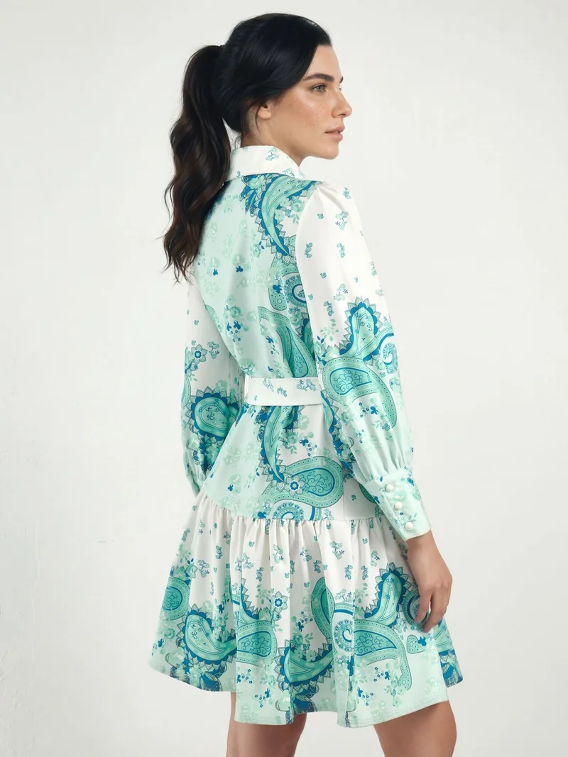 جينيفر Patterned A-Line Mini Dress