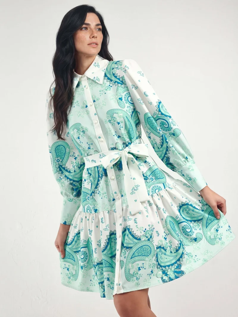 جينيفر Patterned A-Line Mini Dress