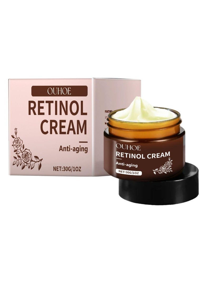 OUHOE 30g Retinol Cream, Collagen Firming Retinol Cream for Face, Melasma Lightening Anti-wrinkle Cream, Skin Tightening Lifting Hydrating, Anti-Ageing Care for a Fresh Glow and Even Complexion - Image 1