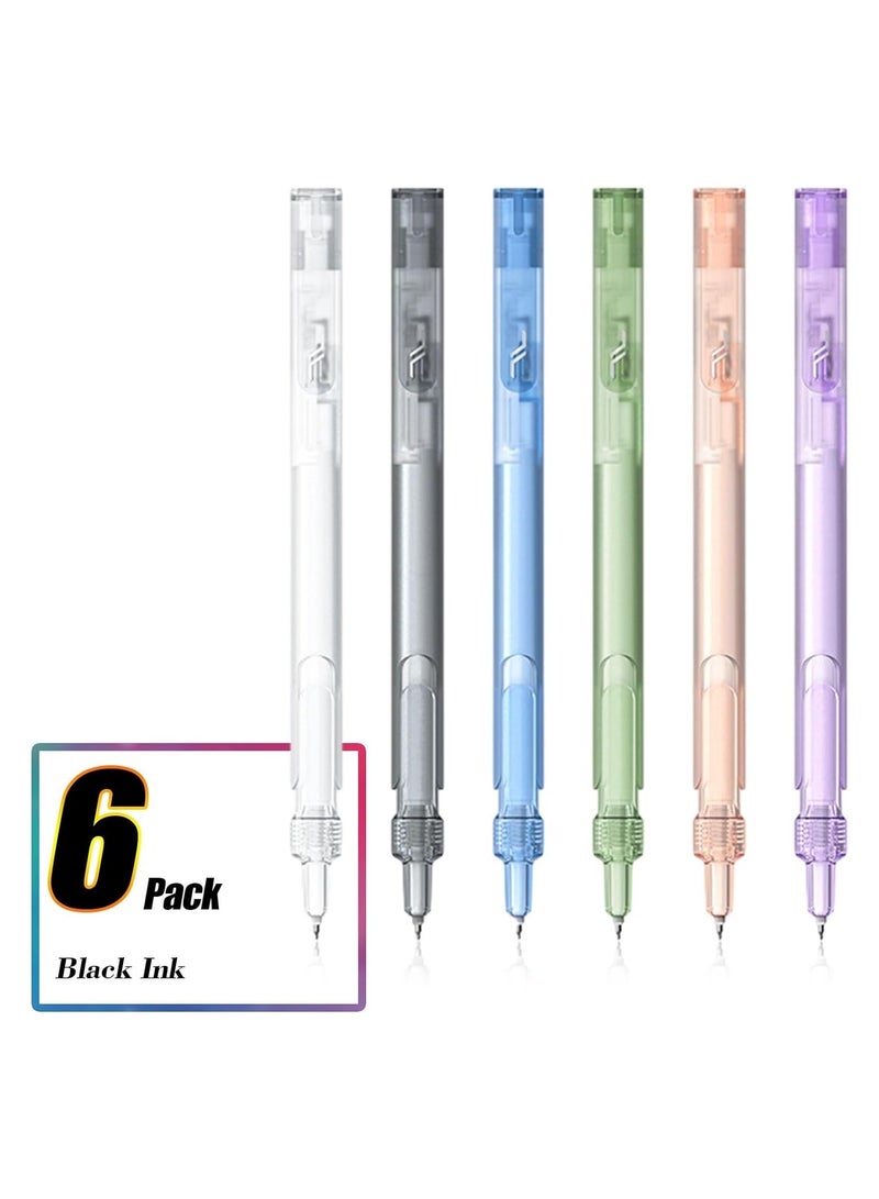 Generic 0.5mm Rolling Ball Gel Pens, 6 PCS Upgraded Retractable Black Ink Gel Pens, Cute Aesthetic Gel Pens, Retractable Ballpoint Pens, Fine Point Smooth Writing Pens for Home School Office Supplies  - Image 5