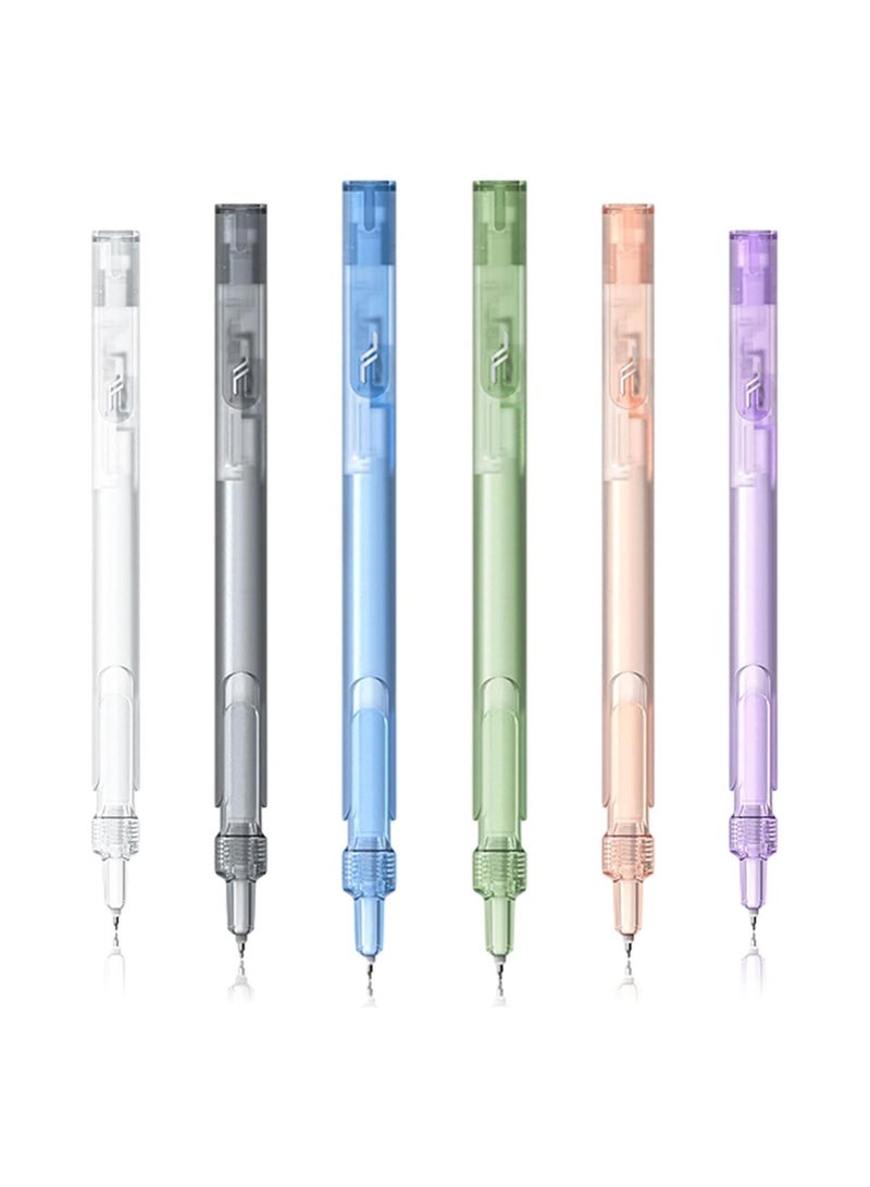 Generic 0.5mm Rolling Ball Gel Pens, 6 PCS Upgraded Retractable Black Ink Gel Pens, Cute Aesthetic Gel Pens, Retractable Ballpoint Pens, Fine Point Smooth Writing Pens for Home School Office Supplies  - Image 1