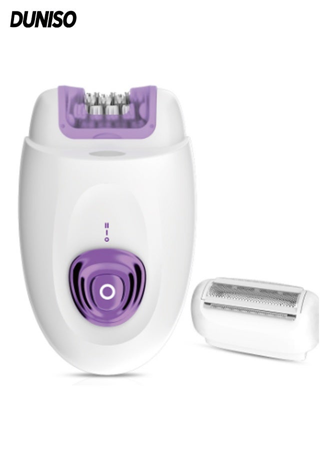 DUNISO 2 in 1 Electric Hair Remover，Hair Removal Epilator，USB Rechargable Female Epilator，Dual Speed Regulation，Easy to Clean，for Arms, Legs, Underarms, Bikini Area, and Face - Image 1