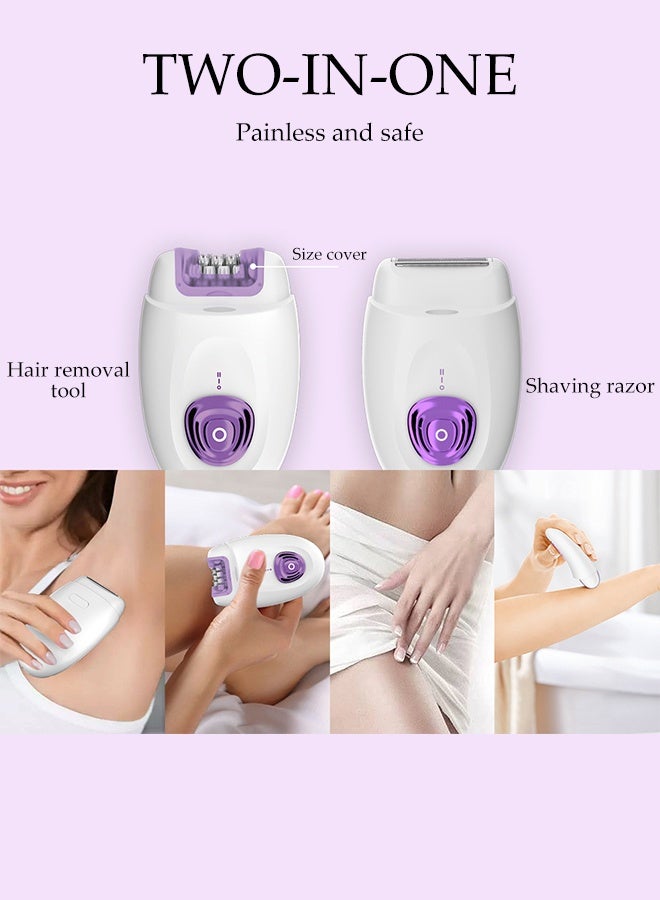 DUNISO 2 in 1 Electric Hair Remover，Hair Removal Epilator，USB Rechargable Female Epilator，Dual Speed Regulation，Easy to Clean，for Arms, Legs, Underarms, Bikini Area, and Face - Image 3