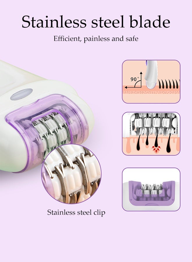 DUNISO 2 in 1 Electric Hair Remover，Hair Removal Epilator，USB Rechargable Female Epilator，Dual Speed Regulation，Easy to Clean，for Arms, Legs, Underarms, Bikini Area, and Face - Image 4