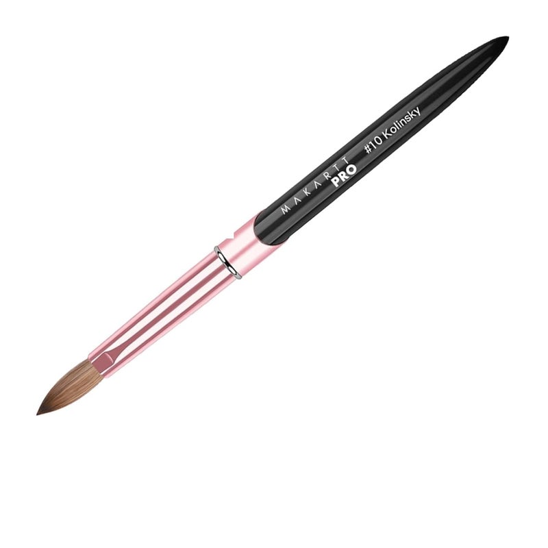 MakarttPro 100% Kolinsky Acrylic Nail Brush #10 â€“ Pure Kolinsky Hair for Smooth Application, Monomer & Acetone Resistant Handle, Anti-Clogging, Durable Professional Nail Art Brush - Image 1