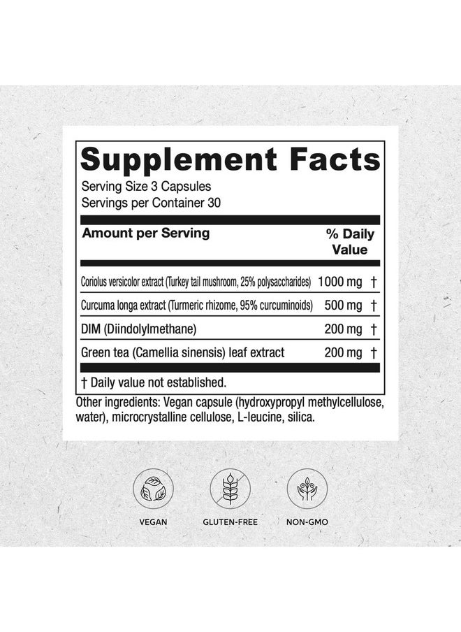 Vitanica Vitanica CCDG Blend - Immune Support Supplement - DIM Supplement with Turkey Tail Mushroom, Turmeric & Green Tea - Vegan Supplement for Immune Support - Consumer Line - 90 Capsules  - Image 2